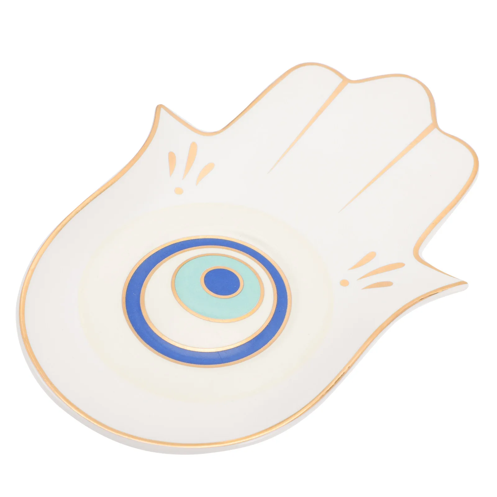 

Креативный керамический поднос для украшений с принтом «Глаз Дьявола», белая настольная тарелка для демонстрации украшений, для домашнего декора, для колец, ожерелий, серег, браслетов