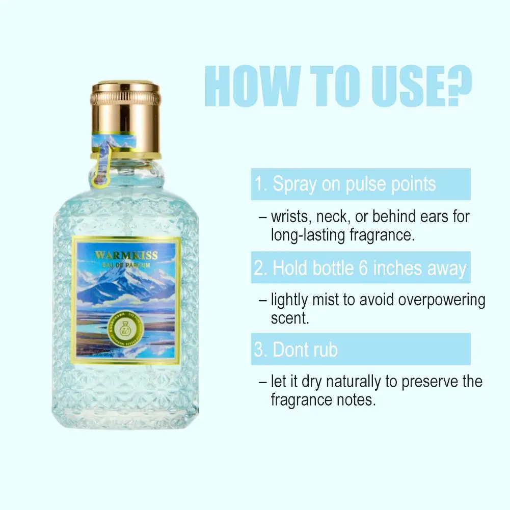عطر WARMKISS Eau de، عطر يدوم طويلاً للنساء والرجال، رائحة يومية طازجة، عطر متخصص