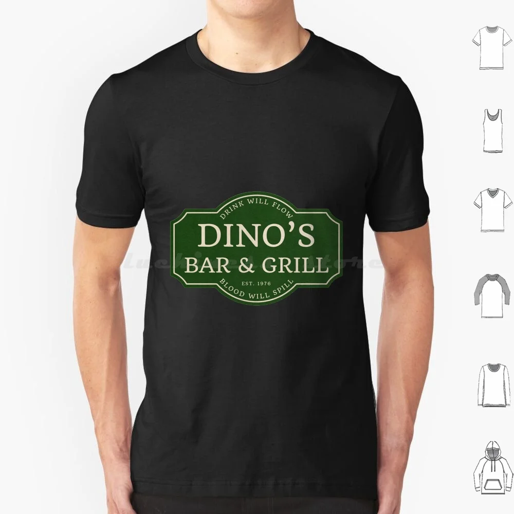 Dino _ S Bar And Grill T Shirt Cotton Men Women DIY Print Thin Lizzy Thin Lizzy Phil Lynott Music Band Thin Lizzy Guitar Phil