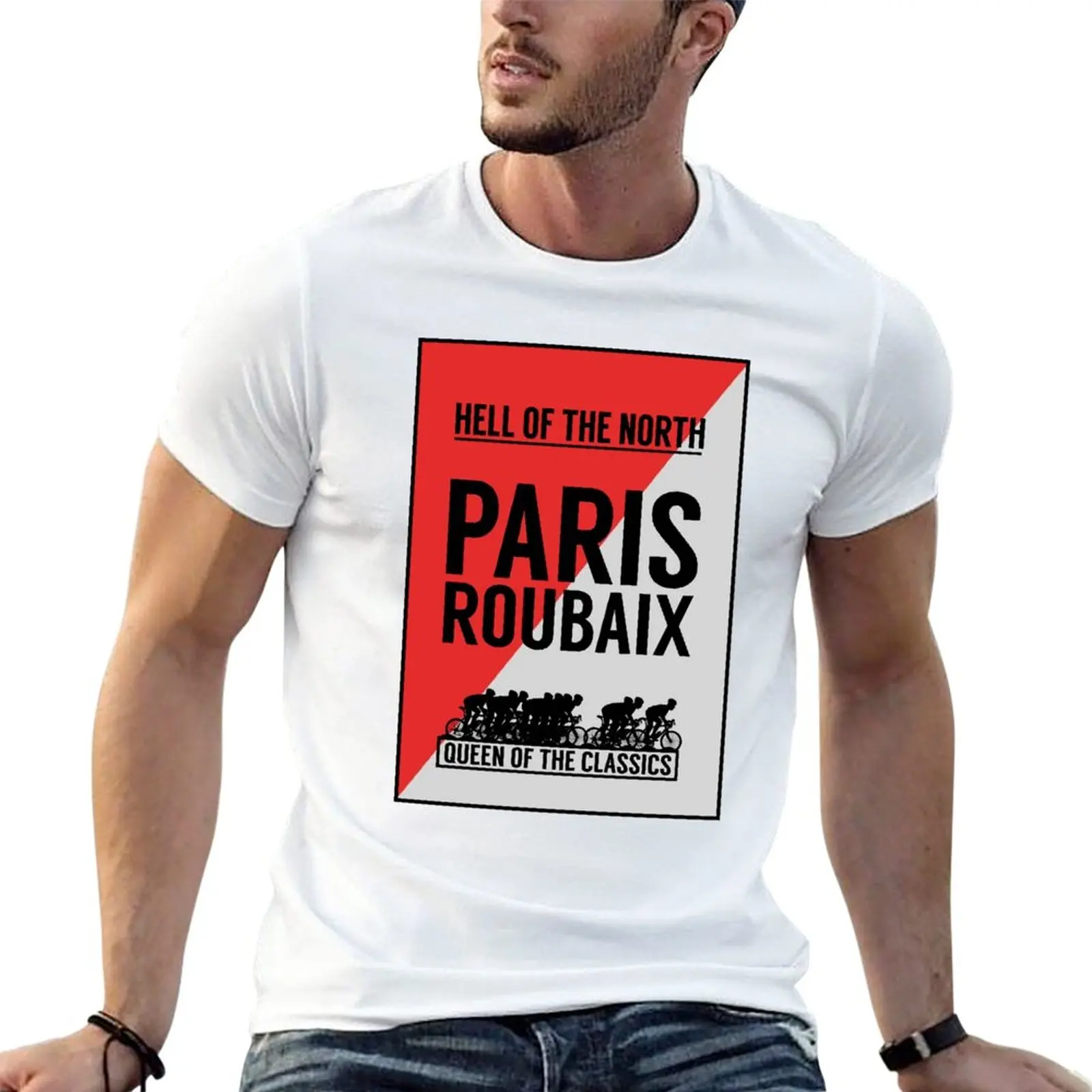 PARIS ROUBAIX : Vintage Bike Racing Print T-Shirt anime Tee shirt T-shirt short mens funny t shirts