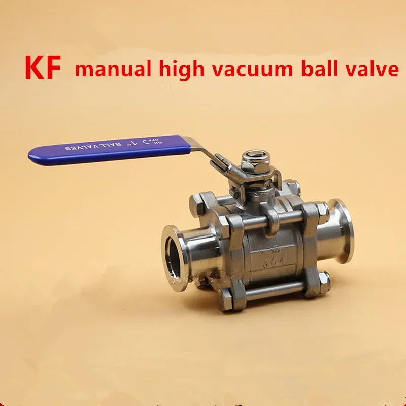 Vacuum Ball Valve KF16 KF25 KF40 KF50 304 Stainless Steel KF High Vacuum Ball Valve Quick Installation Flange Manual Ball Valve