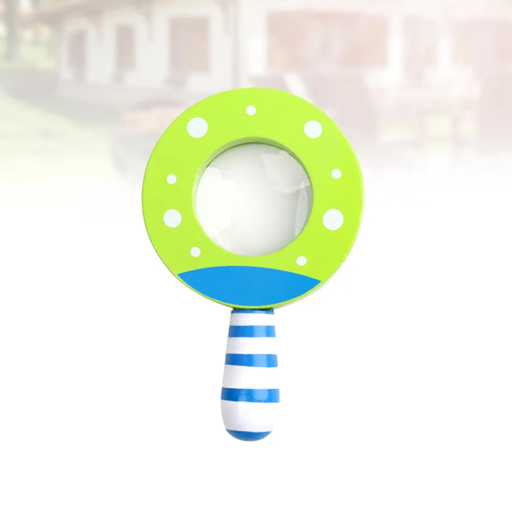 Wood Magnifying Glass Creative Educational Baby Infant Kid Green Bright Color Develops Curiosity Exercise Skill Learning