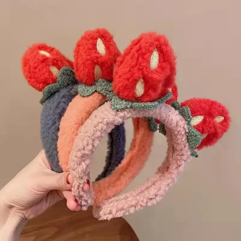 Internet Celebrity  Cute Three-dimensional Strawberry Headband Sweet Mori Headband Wash Face Makeup Press Hair Band Headgear