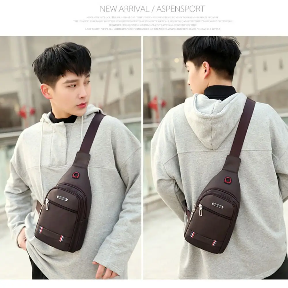 Man Sling Bag Crossbody Shoulder Bag Oxford Cloth Lelaki Beg Chest Bag Outdoor Sports USB Charge