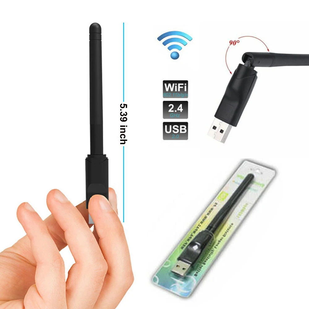 150Mbps MT7601 Mini USB WiFi Adapter Wireless 2.4GHz Network Card 802.11 b/g/n LAN WiFi Receiver for Digital Satellite Receivers