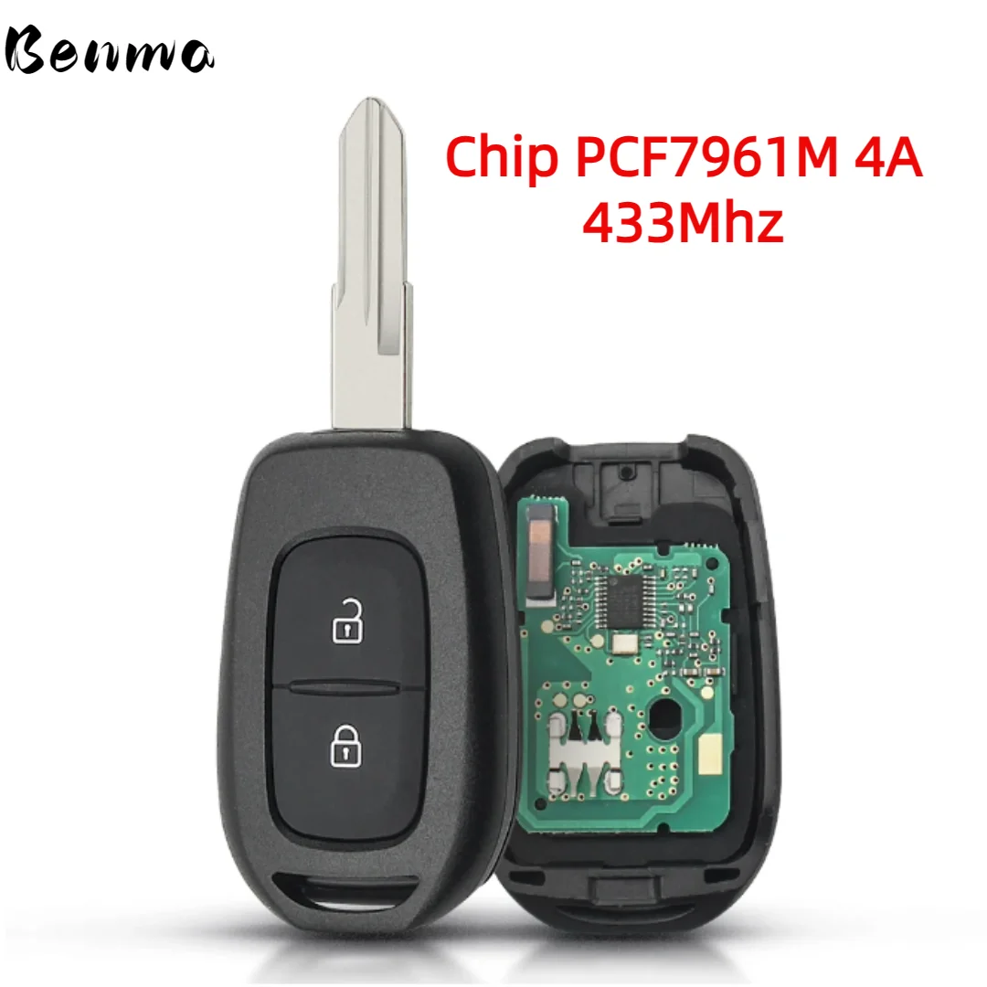 Benma- for Renault llave control 2 buttons 433mhz PCF7961M 4A chip para Renault Sandero Dacia Logan Lodgy Dokker Duster Trafic C