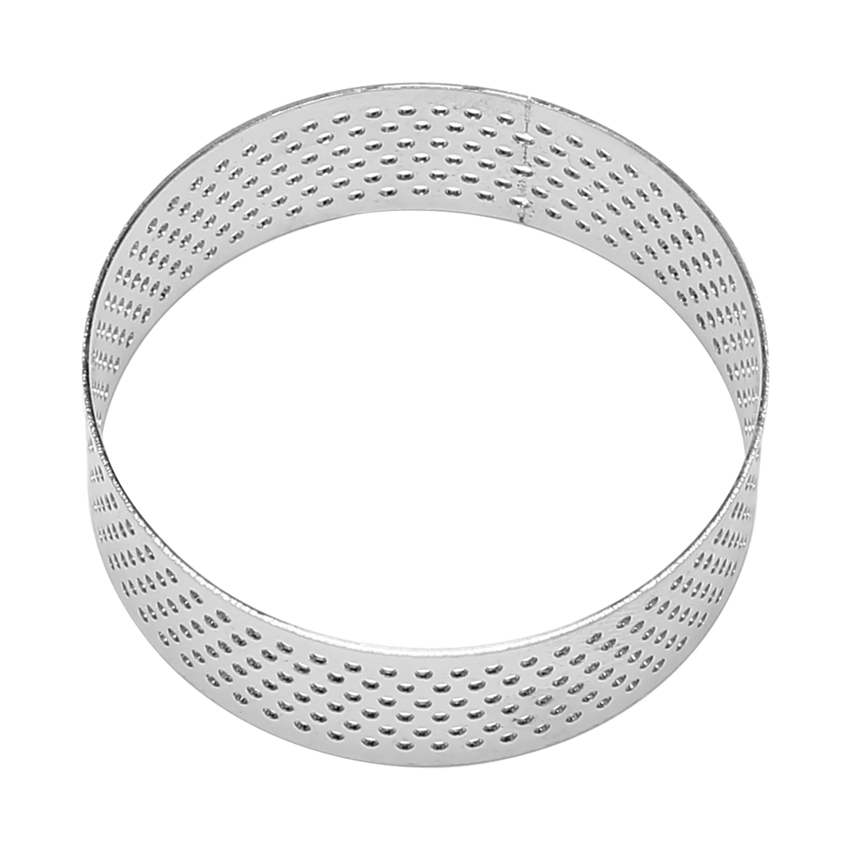 TFTP-20Pcs 6Cm Circular Tart Ring Dessert Stainless Steel Perforation Fruit Pie Quiche Cake Mousse Mold Kitchen Baking Mould
