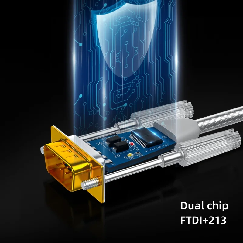 DTECH IOT5085(FT) شرائح مزدوجة USB-A إلى RS485 محول المنفذ التسلسلي كابل الاتصالات 1 متر