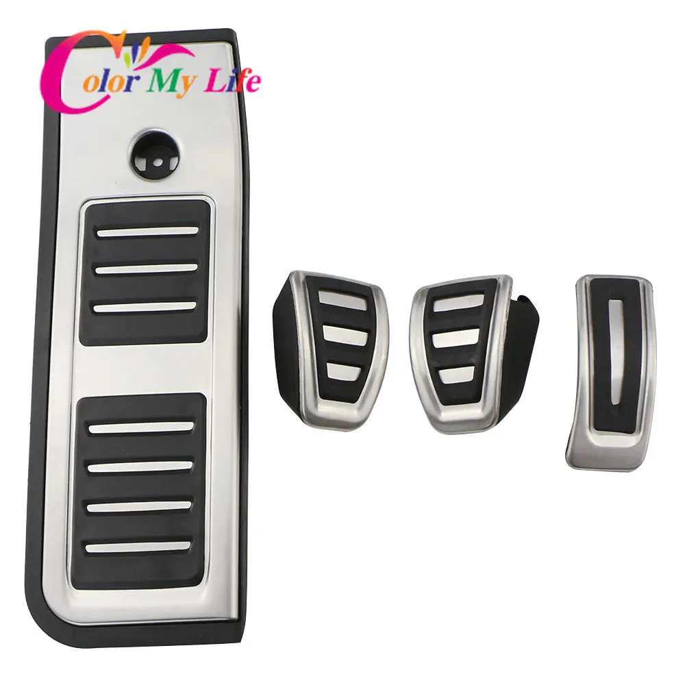 Color My Life Stainless Steel Car Pedals for Audi A6 C8 Type 4K AB 2019 2020 Replacement Parts Gas Pedal Rest Brake Pedal Cover