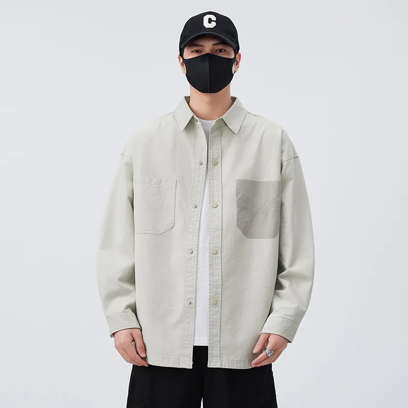 

Мужская повседневная тонкая верхняя одежда с длинными рукавами, весенне-осенняя корейская куртка свободного кроя, летняя легкая куртка для мужчин