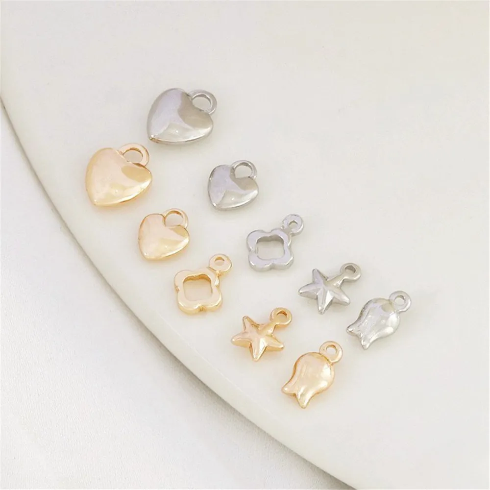 14K Gold-wrapped Five-pointed Star Peach Heart Bud Pendant DIY Hanging Extension Chain Tail Chain Jewelry Accessories