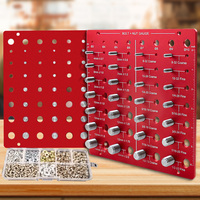 Nut and Bolt Thread Checker- 28 Bolt Size and Thread Identifier Gauge and 8 Size Aperture Gauge - Measuring Identifier Tool