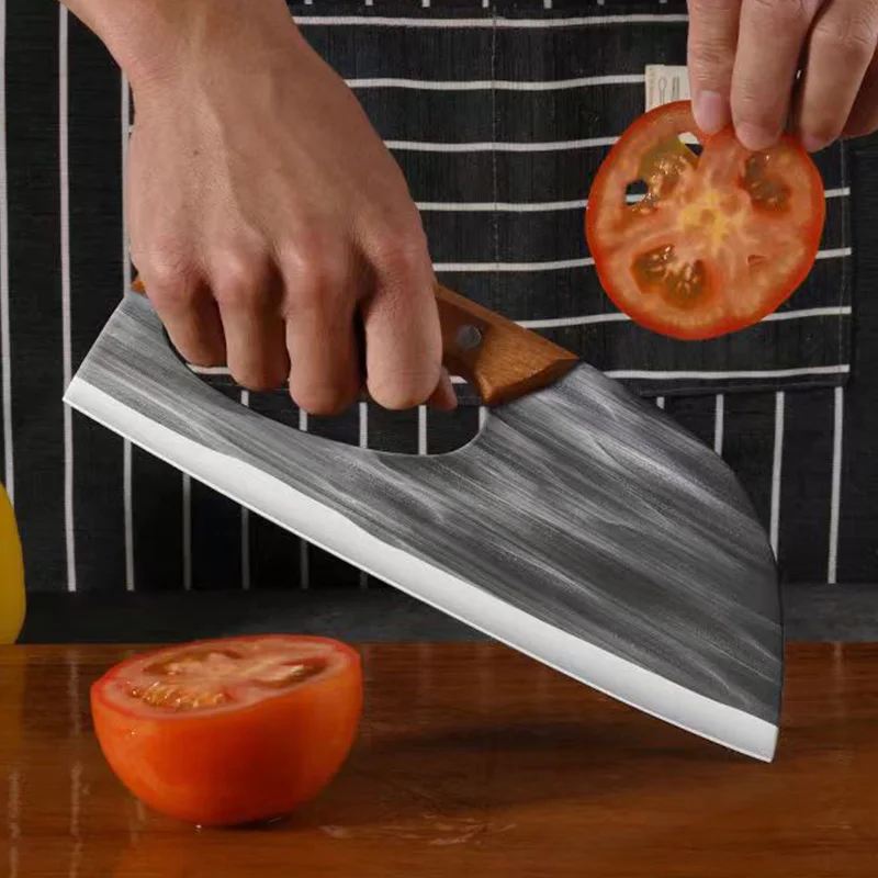 Hand Forged Boning Knife Meat Cleaver Fish Scale Slicing Knife Stainless Steel Sharp for Meat Vegetable Cooking Kitchen Gadgets - view 4