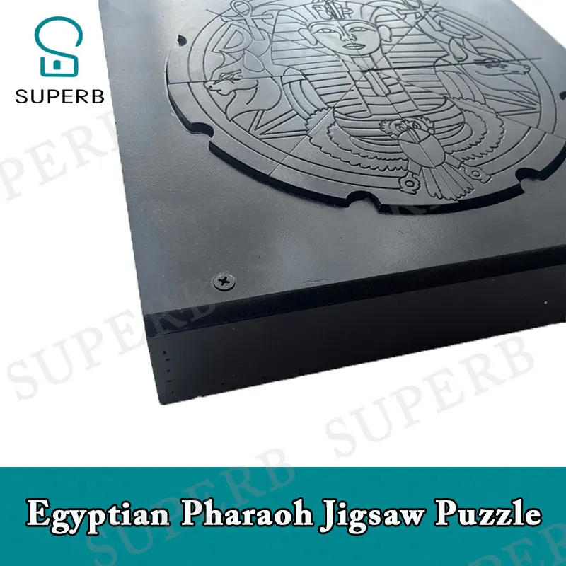 Puzzle Jigsaw firaun Mesir untuk permainan Ruang pelarian 8 Bagian kayu untuk lokasi yang tepat untuk membuka kunci untuk ruang keluarga properti kehidupan nyata