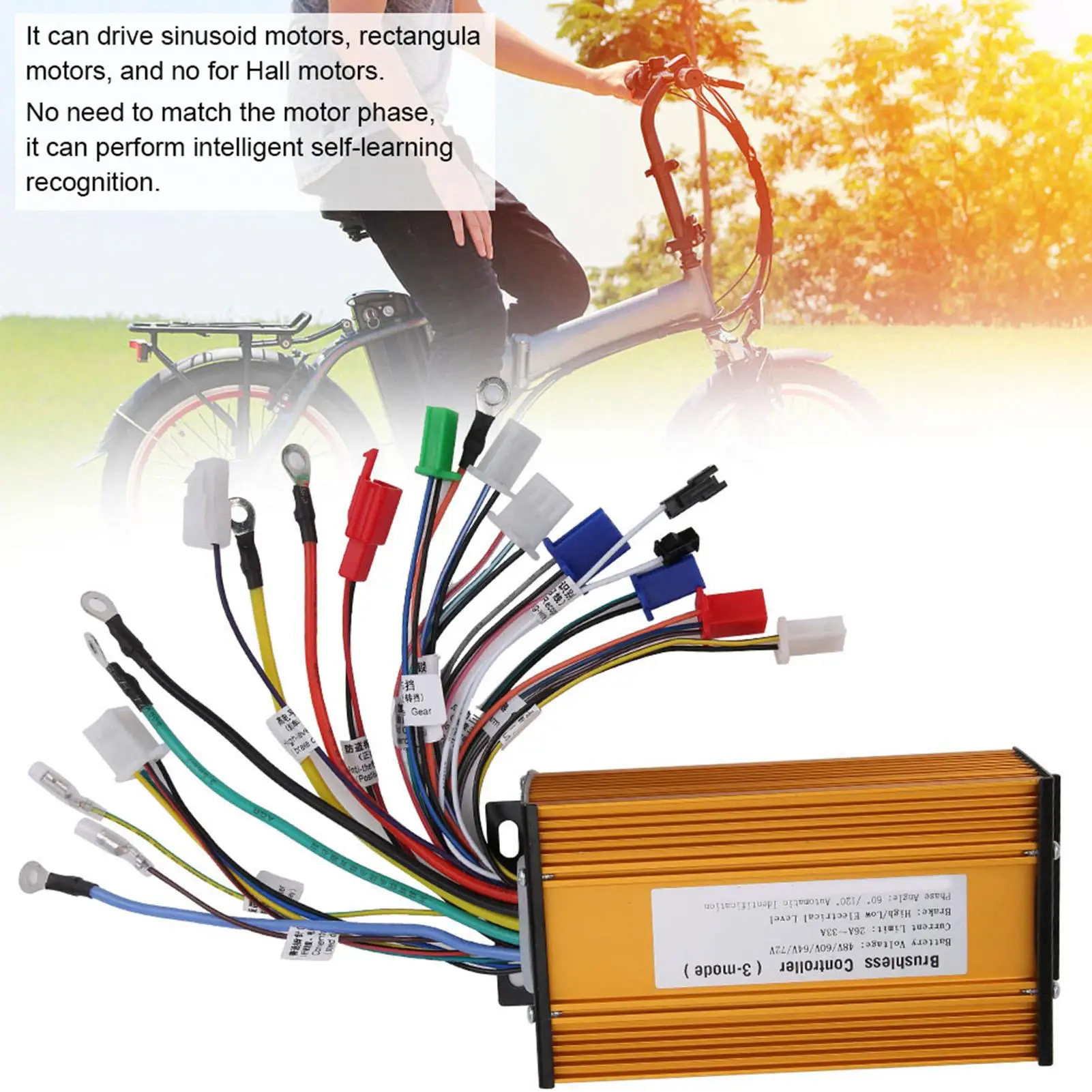 1000W-1500W E-Bike Brushless Motor Controller 48V-72V for electric Scooters - 3 Modes, 12 Tubes