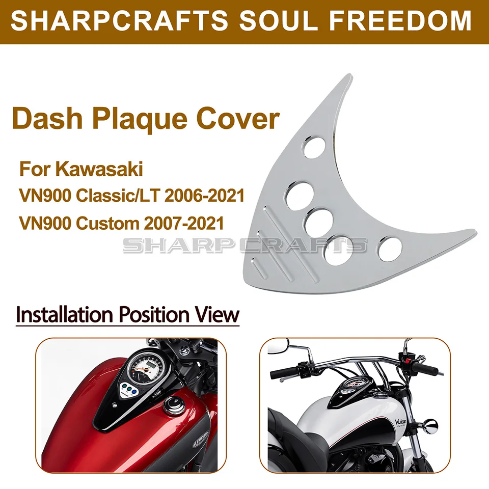 Motorcycle Accessories CNC Dash Plaque Cover Dashboard Decoration For Kawasaki Vulcan 900 Custom Classic LT VN VN900 All Year