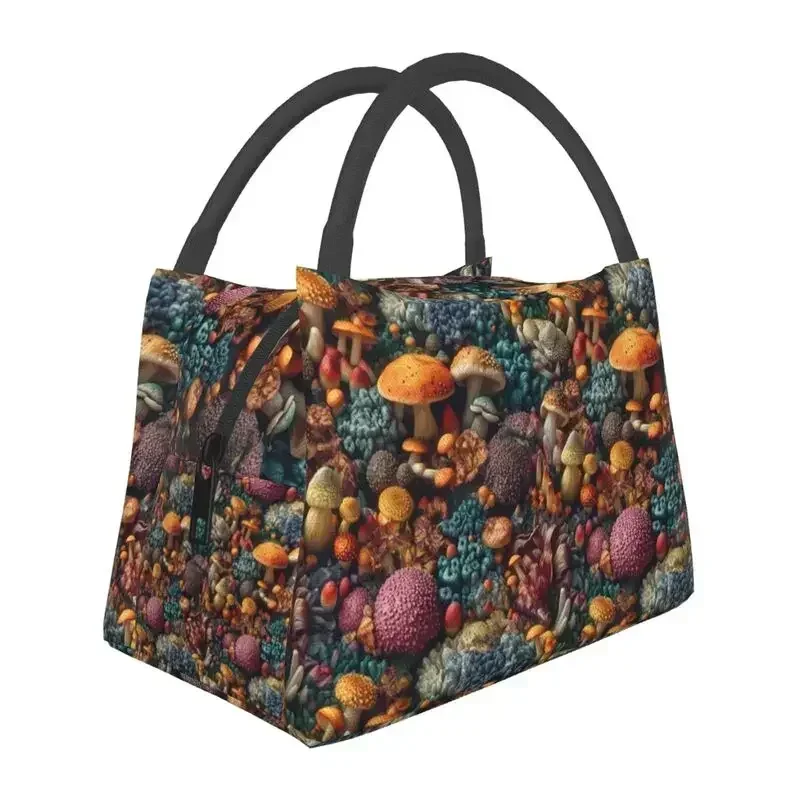 

Custom Wild Mushrooms Lunch Bag Women Thermal Cooler Insulated Lunch Boxes for Office Travel