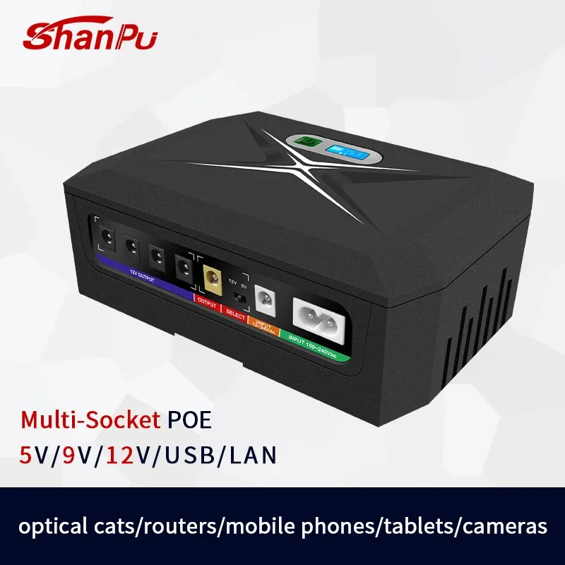 60W Multifunction Poe Dc Ups Inbuilt Lithium Battery Mini Ups for Wifi Router Outage use Uninterrupted Power Supply
