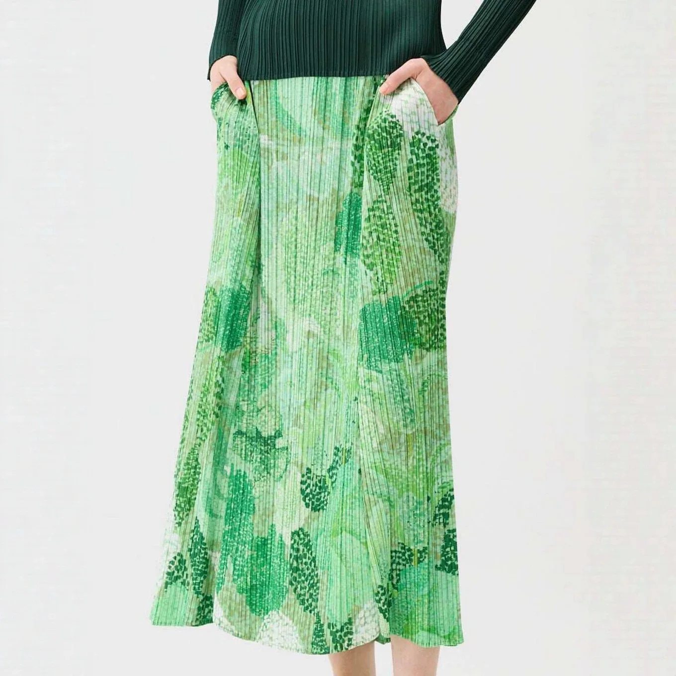 

Folded Retro Print Summer Women's High-Waisted Casual Loose Plus-Size Elastic Fashion Unique Outdoor Travel Skirt