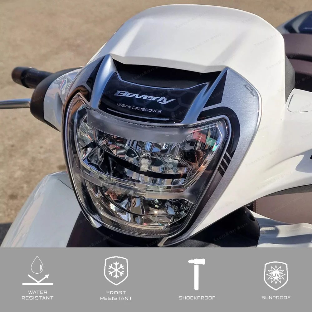 For  Beverly 300 and 400 2022 Motorcycl Headlight Protection Sticker 3D Resin Waterproof Anti-scratch Protection Decal