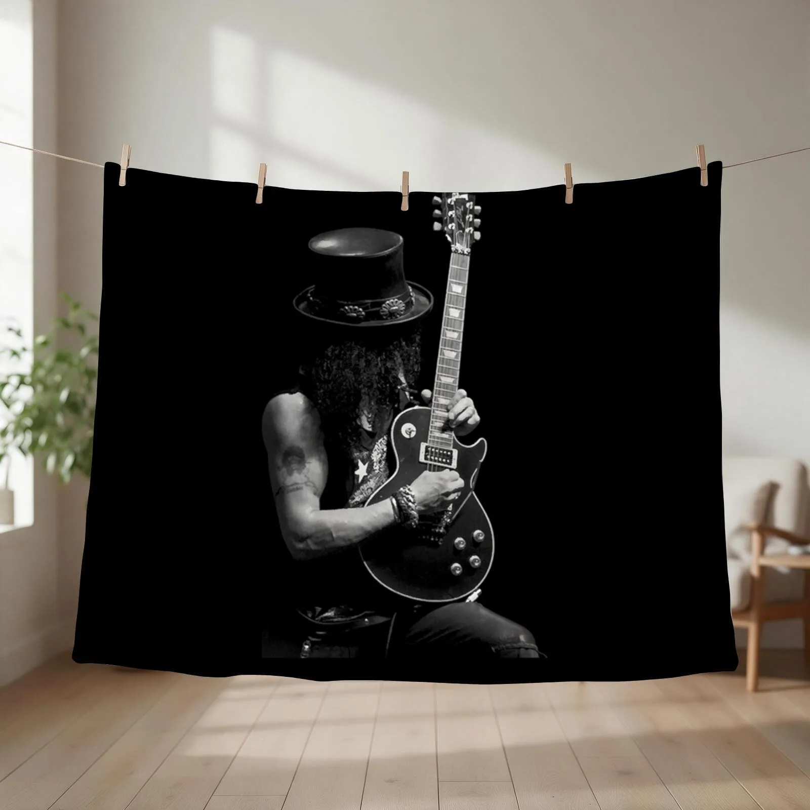 stage slash guitars vintage Throw Blanket Hairy Warm Large Travel Blankets