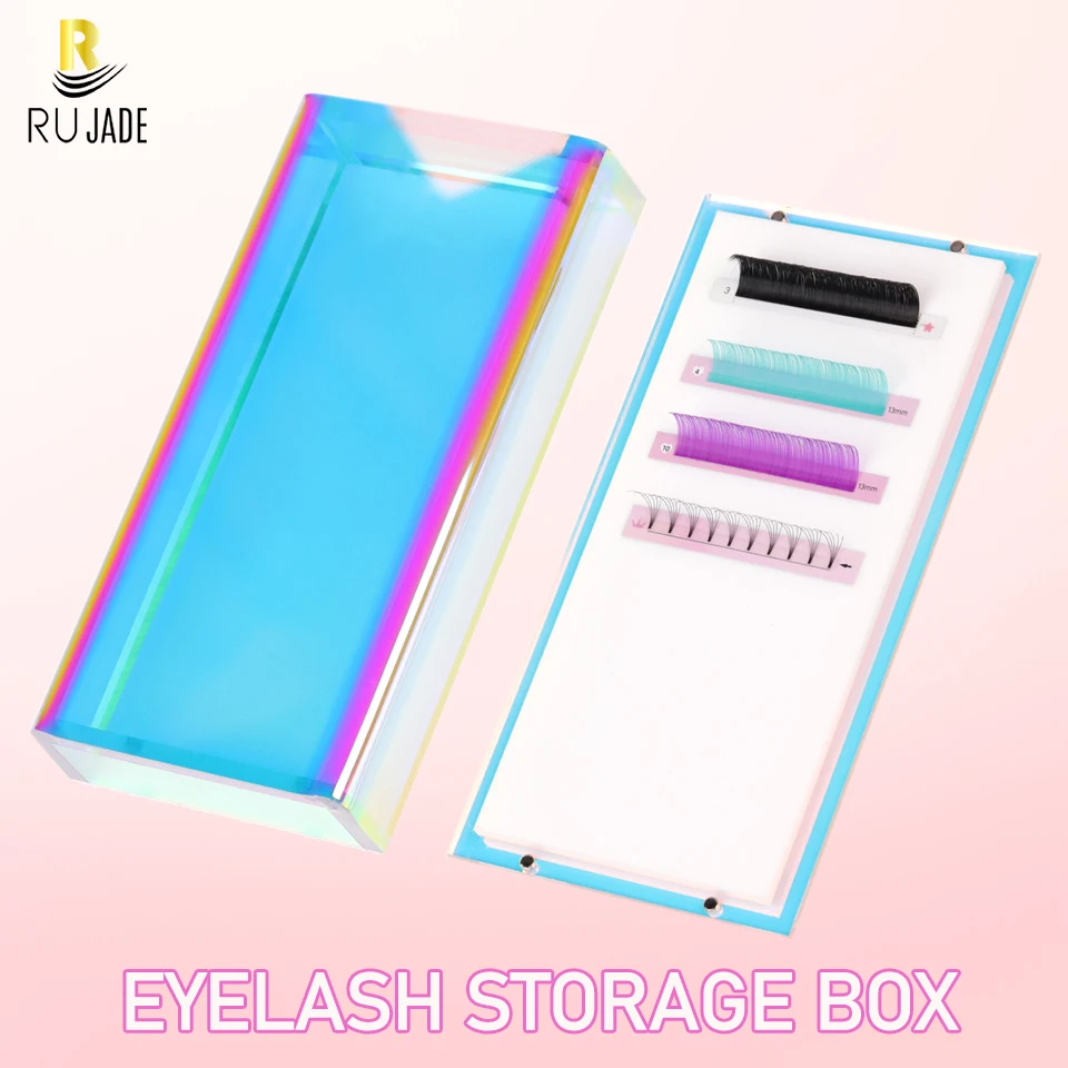 

Acrylic False Eyelashes Display Box Single Layer Individual Volume Lash Extension Storage Containers Eyelash Glue Pallet Holder