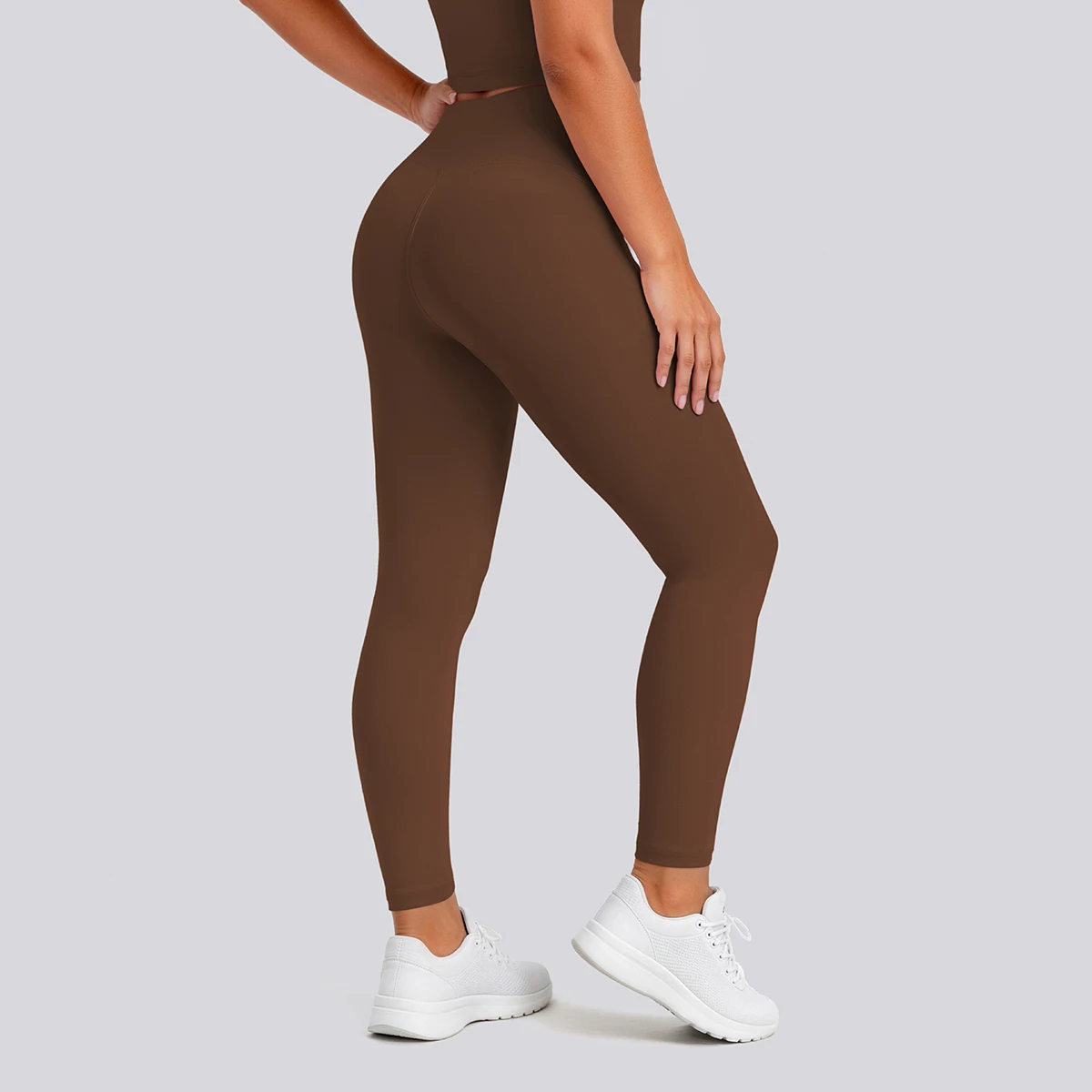 Hochtaillierte, schnelltrocknende Yoga-Hose für Damen, Fitness-, Lauf-, Rad- und Workout-Leggings, einfarbige, formgebende Sport-Hose – Detail 6