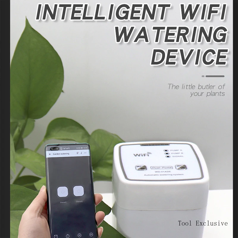 WIFI Intelligent Watering Device Double Pump Timed Automatic Drip Irrigation System Remote APPController for Garden Plant Flower