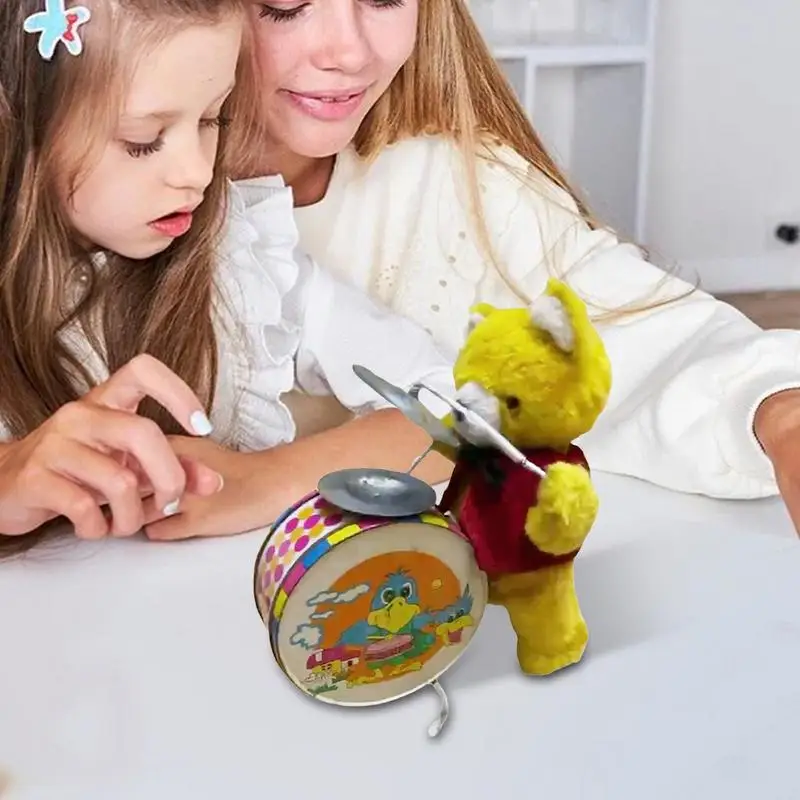 Conejo de tambor, juguetes de cuerda, Robot Animal de peluche, juguetes interactivos para caminar, modelo Animal eléctrico para niños de Pascua