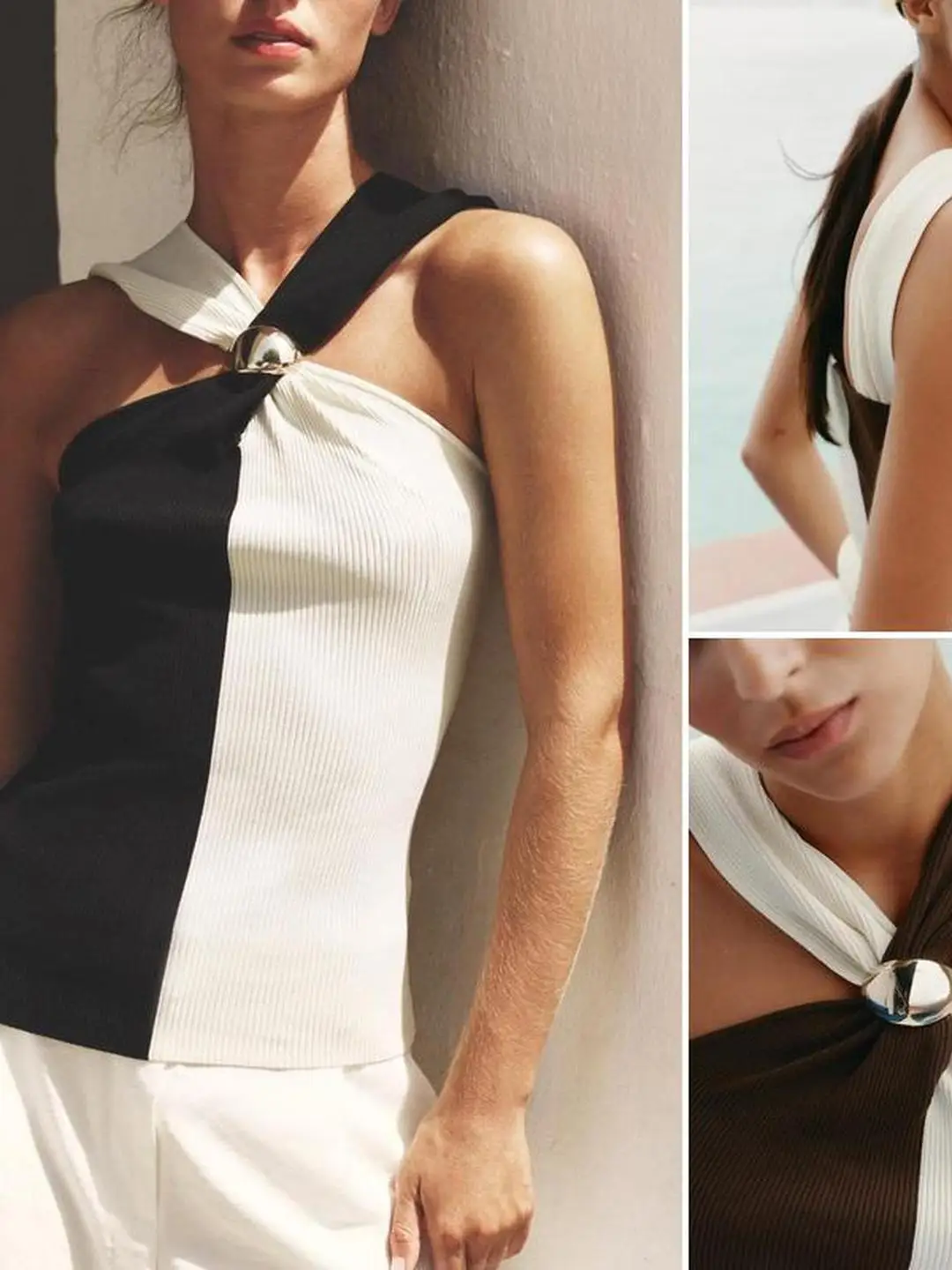 لصق معدني محبوك Ne معلق أعلى المرأة حجم كبير منتظم Sve ألف خط الأوروبي Sle Faion تصميم الخريف الرياح