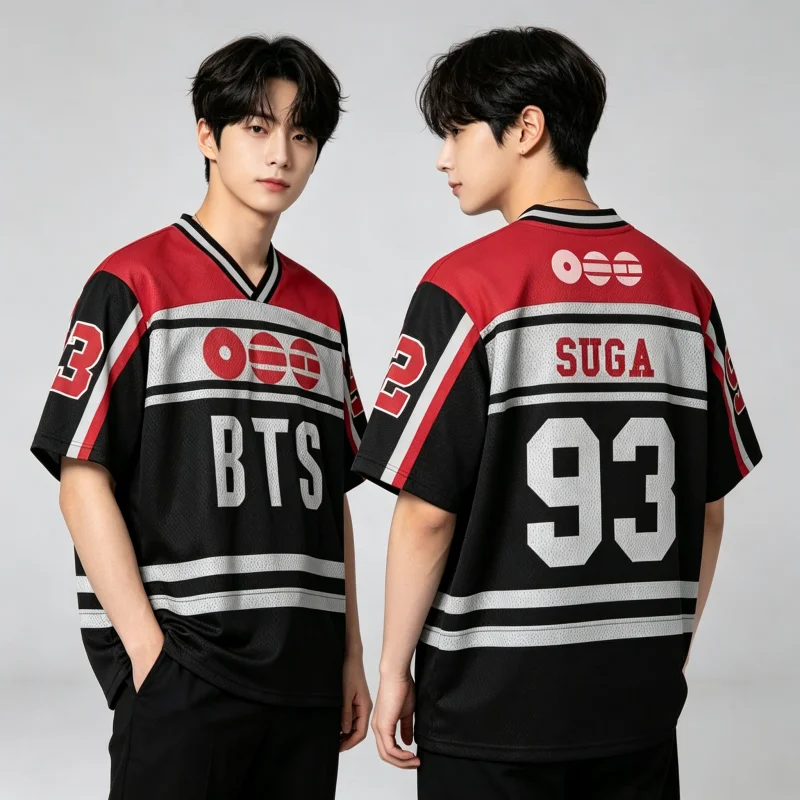 Korean Idol Boy Band Fan Support T-shirt Fashionable Comfortable Quick Drying Sweat Absorbing 2026 Y2k Family Matching Loose
