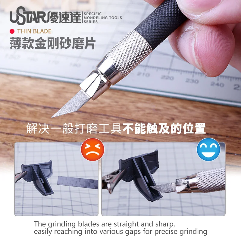 U-STAR UA-91912 4-in-1 Diamond Sanding Pen Set, Hobby Grinding Tool for Military Model Tank Tracks & Parts