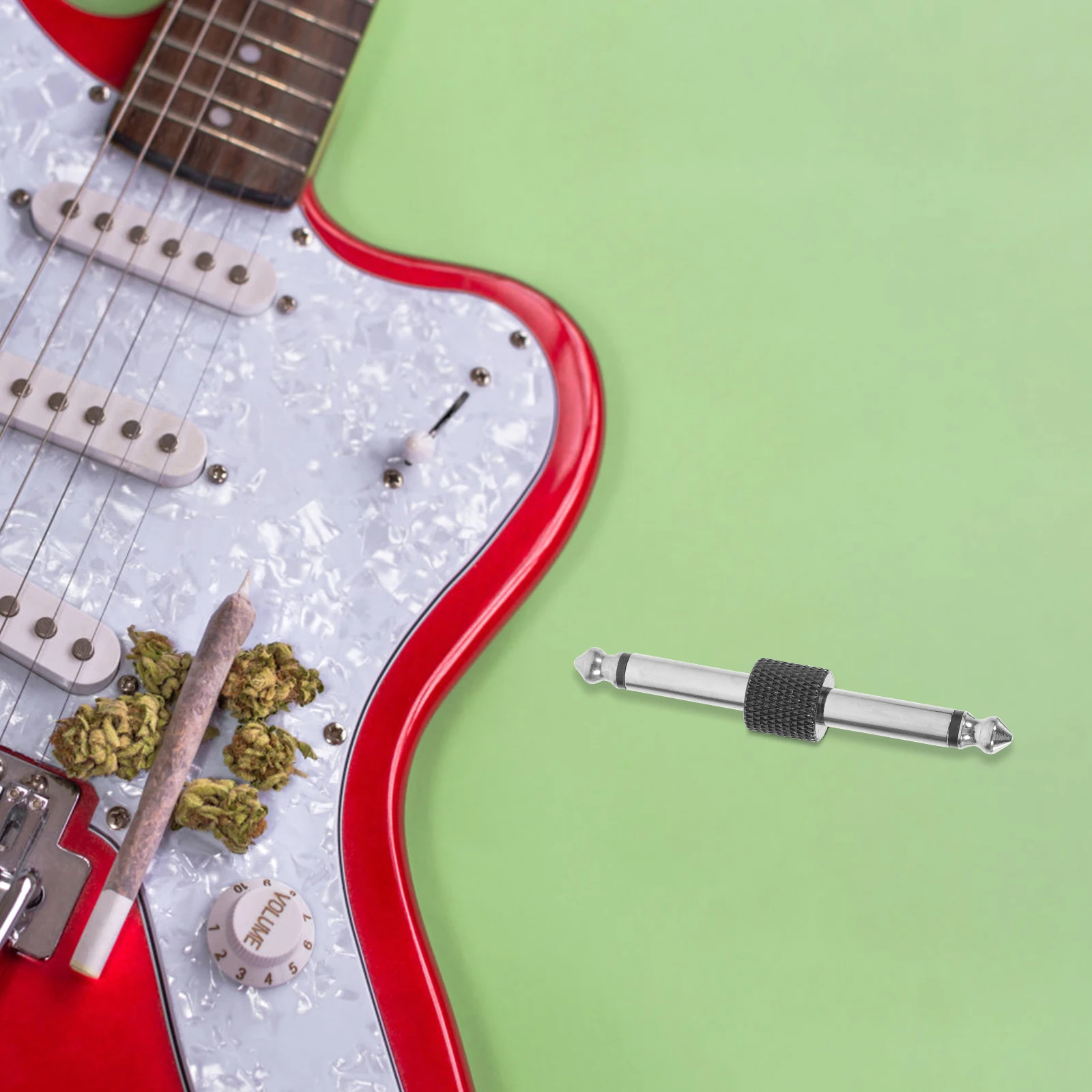 

3pcs 6.35Mm Guitar Pedal Connector Straight Pedal Coupling Durable No Distortion Sound Transmission Easy Identification Effect