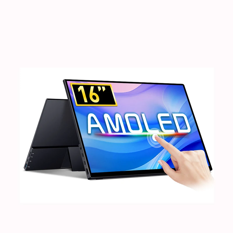 

16'' AMOLED Touchscreen 16:10 UHD 3840x2400p 500nits Aluminum Alloy Material with All in One Stand OLED Portable display