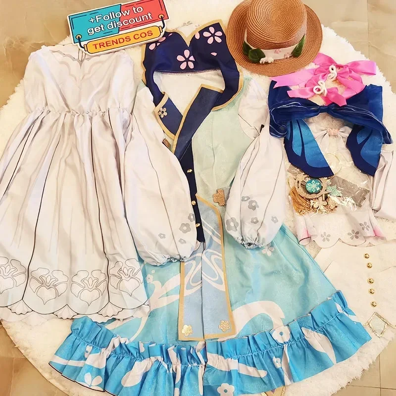 Kamisato Ayaka Cosplay Costume, Grande Taille, Nouvelle Tenue, 105 Bloom, Robe Missive, Chapeau, Perruque, Fan Comic Con