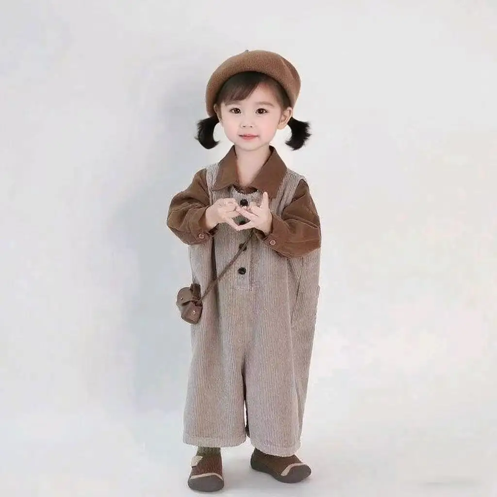 

Children's Clothes Set Spring And Autumn 2026 New Boys' and Girls' Loose Strap Pants+Shirt Two-piece Set