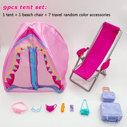 9 stuks tent strandstoel reisaccessoires mode speelhuisje leuk camping spel pop accessoires speelgoed voor kinderen kerstcadeau