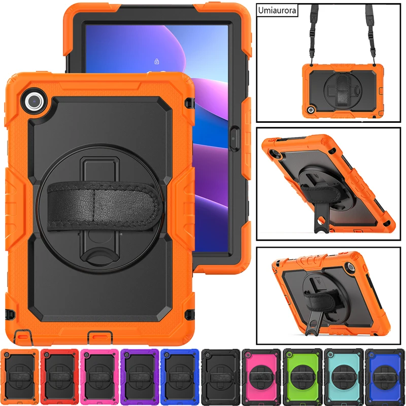For Lenovo Tab 10.1 inch 2025 K10 2nd Gen TB311FU TB310XU Heavy Duty Rugged Shockproof PC Tablet Case Stand Shoulder Strap Funda