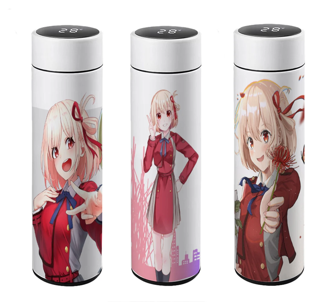 Lycoris Recoil Cosplay Anime Water Bottle Keep Cold and Heat thermal bottle DIY Vacuum Cup Costom Thermos Kawaii Mug Kids Gift