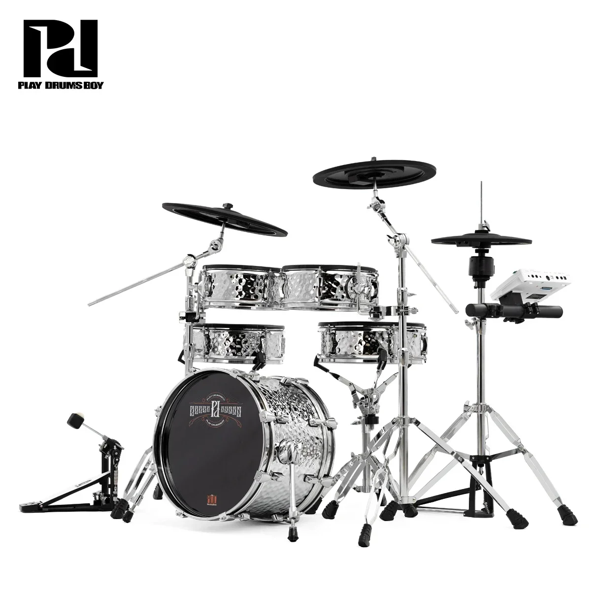 PDX800 top quality metal five drum independent suspension system, reticulated drum head electronic instrument 5 drums 3 cymbals