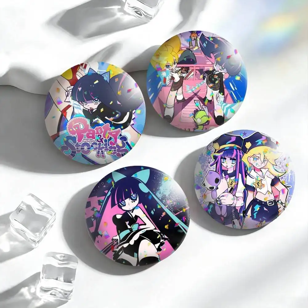 p-Panty And Stocking Anime   25 32 44 58 75mm Badges Personalized Round Brooches Pins Accessory Gift