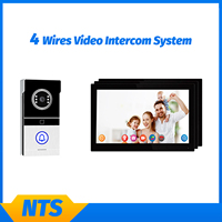 Tuya Smart Video Intercom Kit (1 Outdoor + 3 Indoor), 2.4GHz WiFi 1080p Camera, IP65 Waterproof for Villa/Gate Access Control