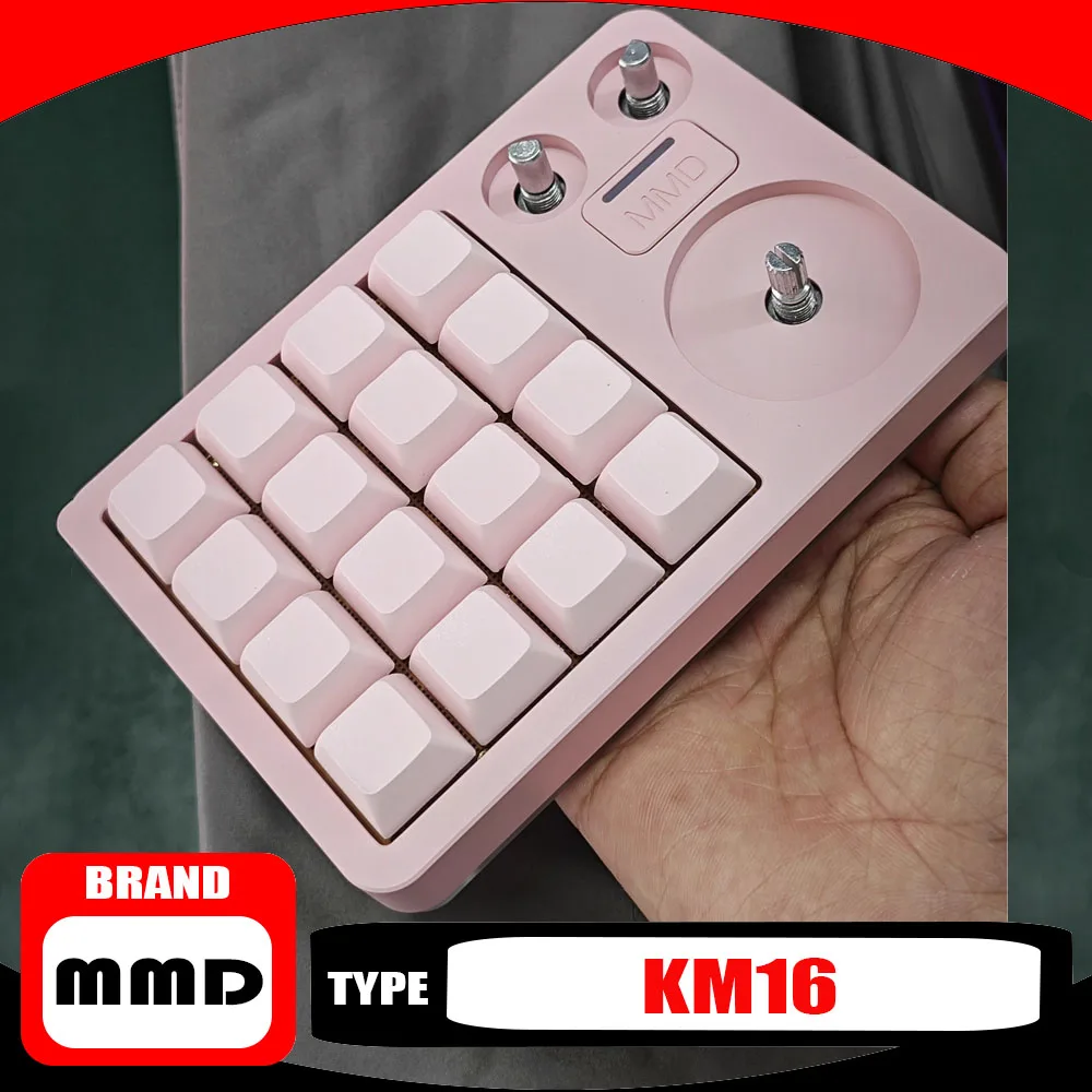 MMD KM16 PAD Single-mode Keyboard Mechanical Customized Aluminum Alloy Triple Rotary Hot Swap Gasket Structure Mini Keyboard