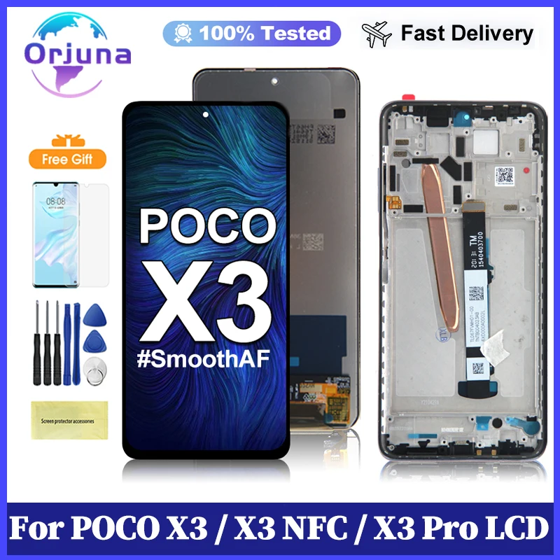 Original Display For Xiaomi POCO X3 LCD Display Touch Screen Digitizer Assembly For POCO X3 Pro NFC LCD M2102J20SG Replacement