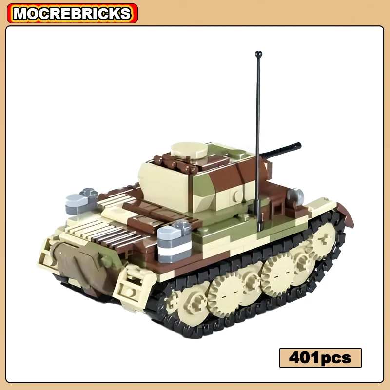 WW2 German MIlitary Light Tank Panzer II Luchs Reconnaissance Armored Vehicle DIY Building Blocks Model Technology Bricks Toys