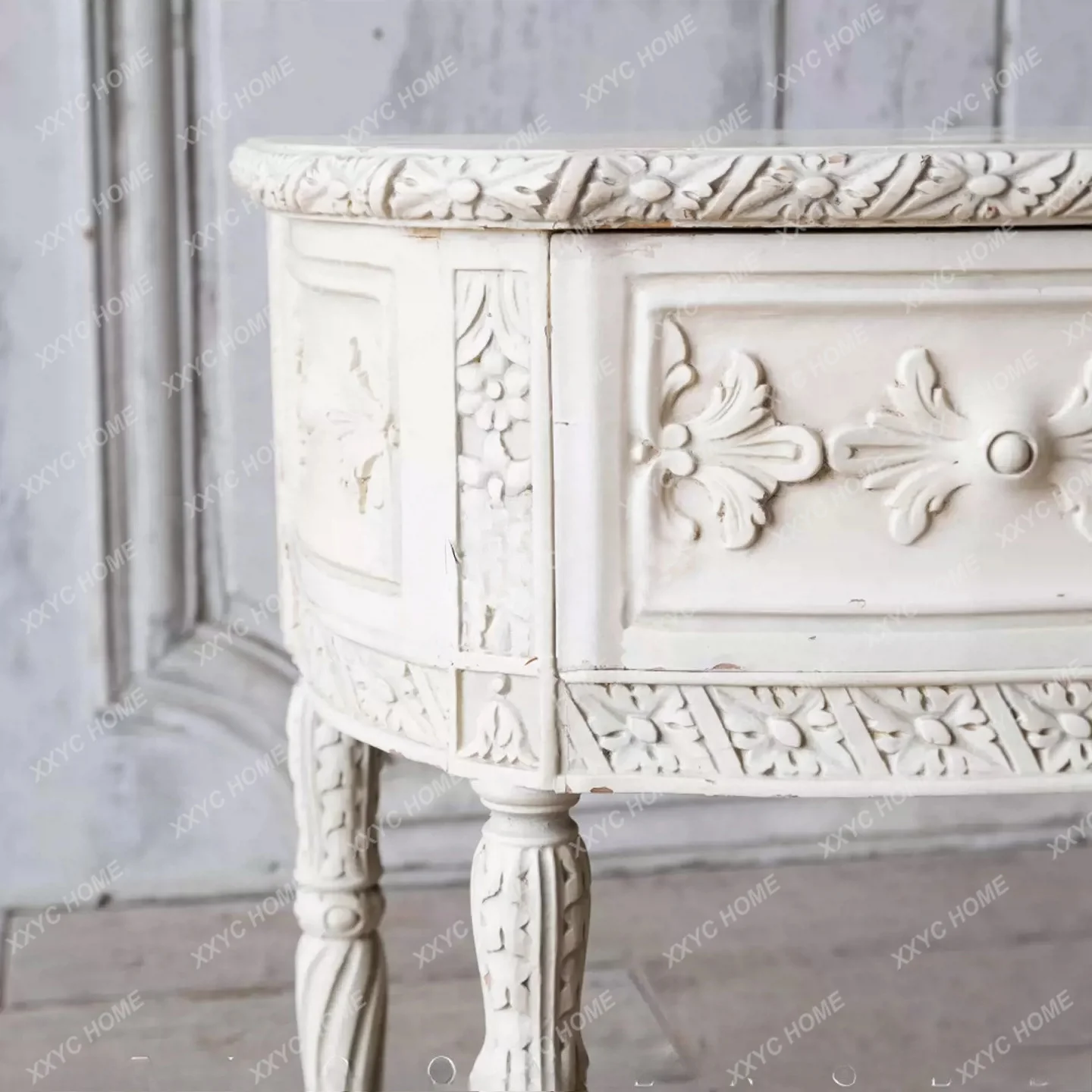 Solid wood desk retro solid wood carving flower study table writing desk antique bedroom dresser makeup table