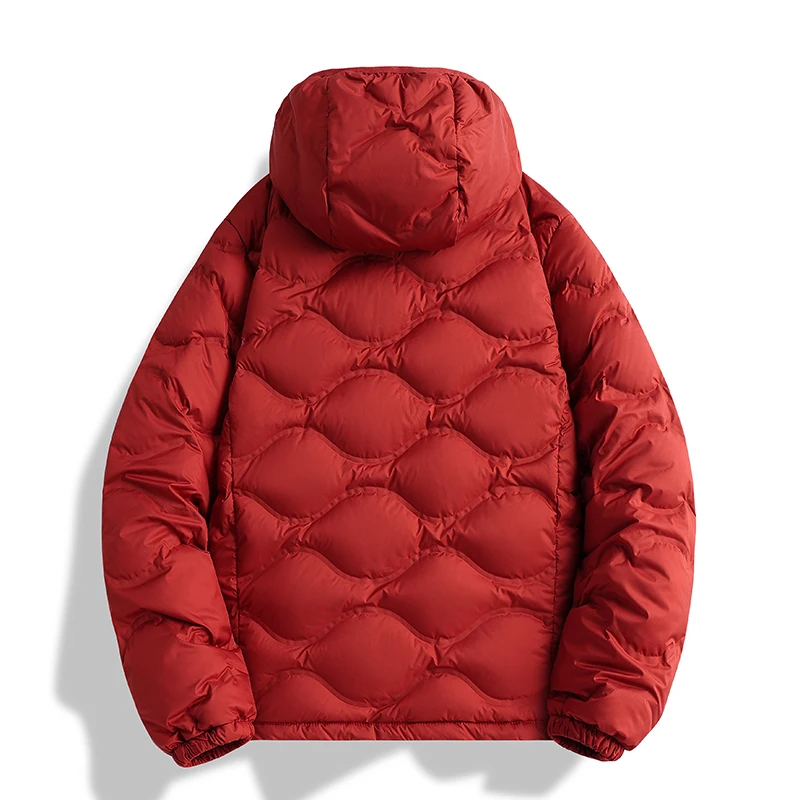 سترة COMXZ Fashion للرجال بغطاء للرأس للتخييم في الهواء الطلق سترة خفيفة الوزن بتصميم بلون سادة للمشي لمسافات طويلة معطف شتوي للحماية من البرد #3