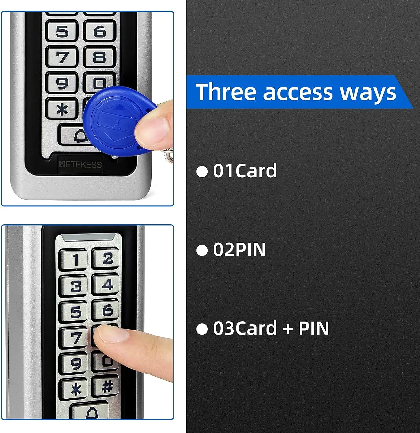 RETEKESS T-AC03 Rfid Door Access Control System IP68 Waterproof  Keypad Proximity Card Standalone With 2000 Users