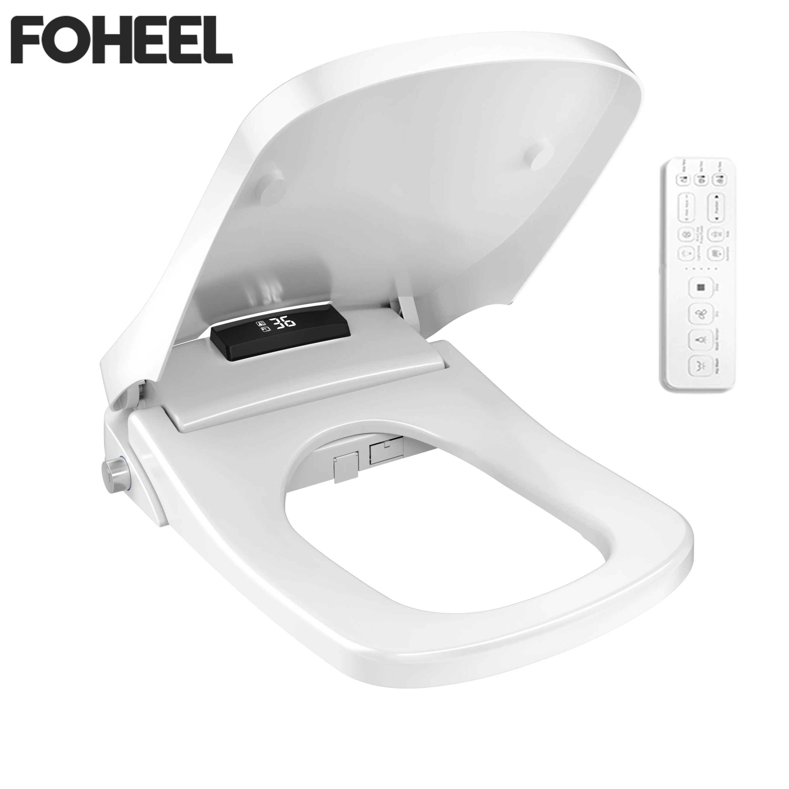 FOHEEL Square Shape Smart Toilet Seat Cover Auto Open Lid