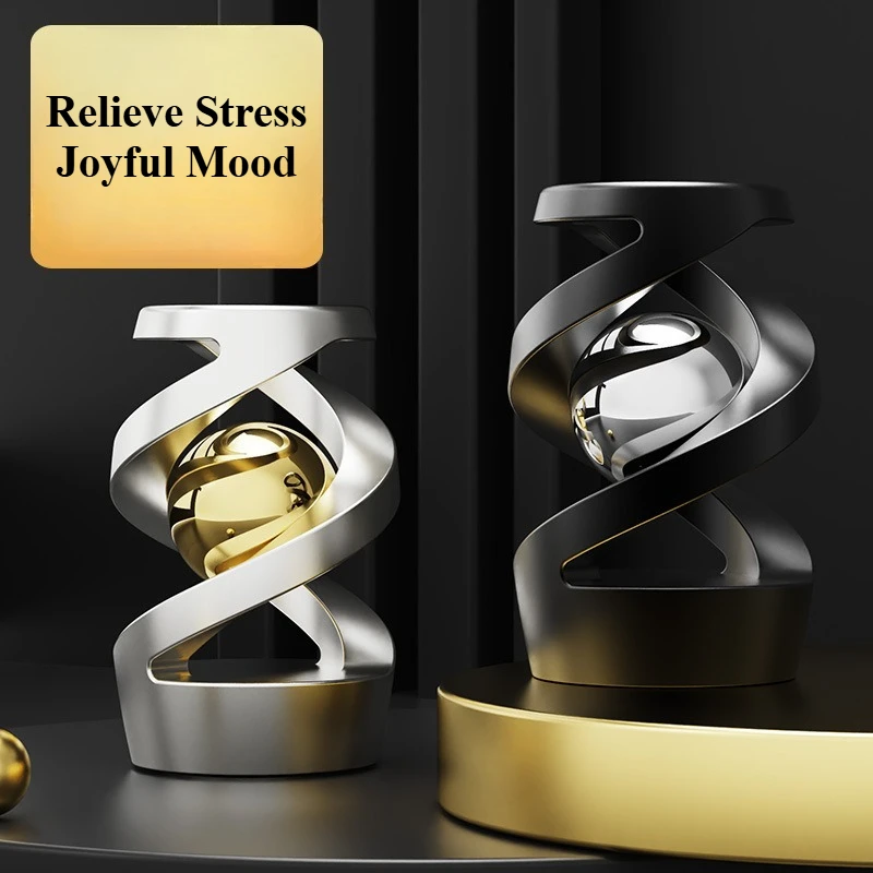 Gyroscope rotatif de bureau, Fidget Spinner, jouet tout en alliage d'aluminium, Accents métalliques argentés, cadeau pour adultes